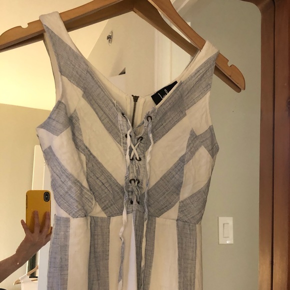 Lulus tie front dress with stripes - Picture 4 of 5